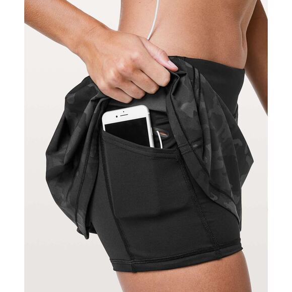 Lululemon Pace Rival Skirt Shorts Skort No Panels Camo Golf Pickleball Size 12 - Picture 7 of 15